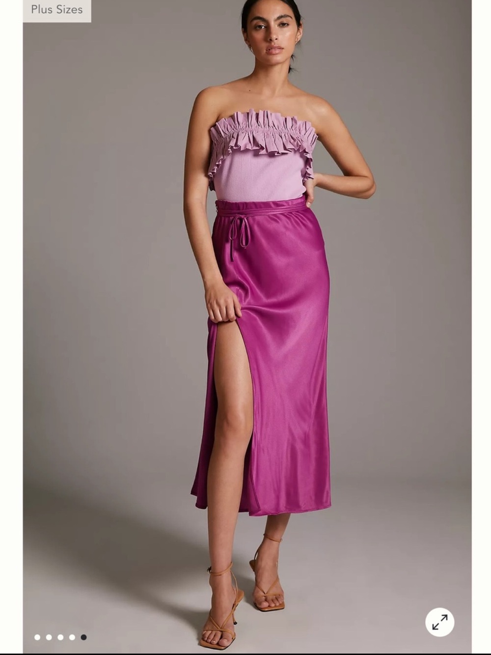 Anthropologie Maeve Poplin Ruffle Tube Top